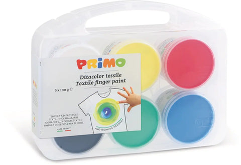 PRIMO Fingermalfarbe 6x100g 228TXD100SP textil