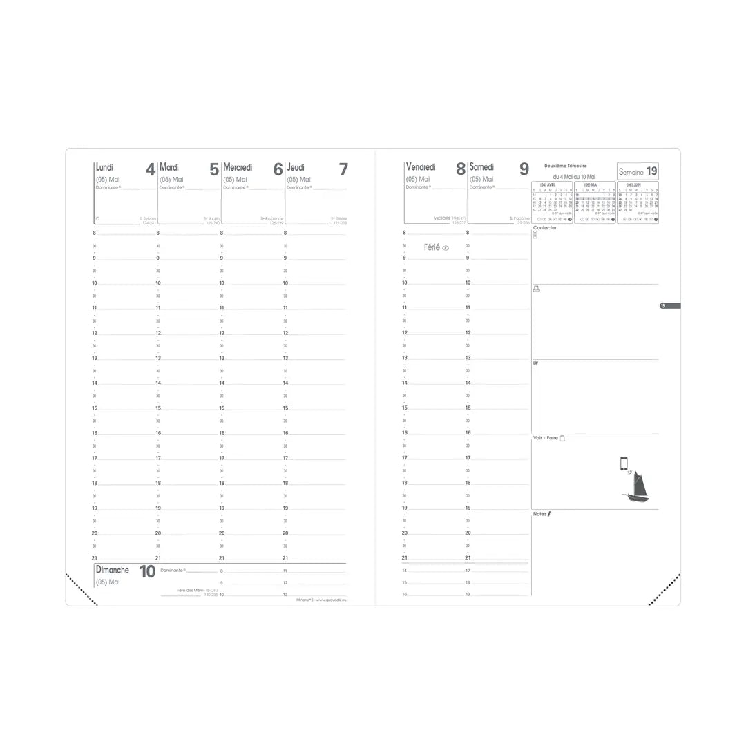 QUO-VADIS Ersatzinhalt Ministre 2025 015007Q 1W/2S Impala/Club 16x24cm