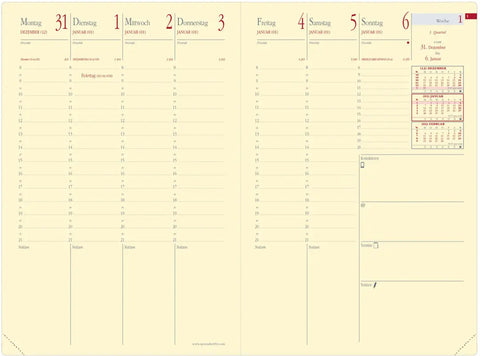 QUO-VADIS Agenda Soho Mini.Pres. 2025 286548Q 1W/2S stahlblau DE 16x24cm