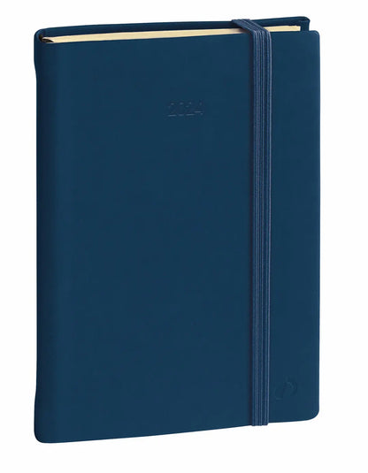 QUO-VADIS Agenda Silk Pres.Prest. 2025 287376Q 1W/2S dunkelblau ML 21x27cm