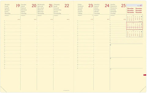 QUO-VADIS Agenda Silk Pres.Prest. 2025 287406Q 1W/2S grün ML 21x27cm