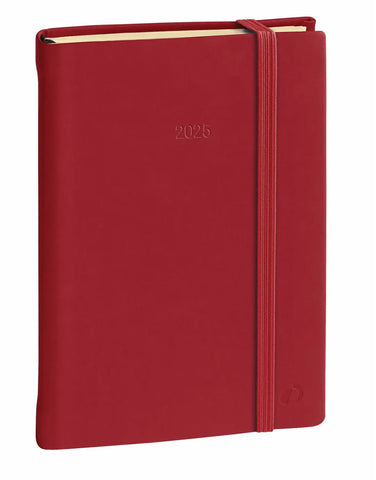 QUO-VADIS Agenda Silk Daily17 Pr. 2025 376016Q 1T/1S bordeaux ML 12x17cm