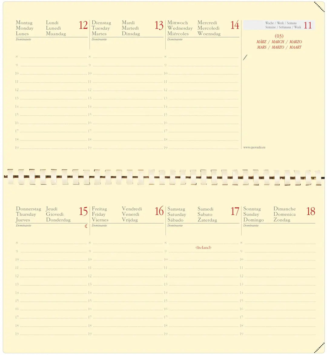 QUO-VADIS Agenda Impala Planital 2025 422196Q 1W/2S ass. ML 8.8x17cm