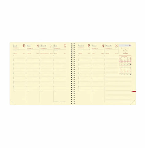 QUO-VADIS Agenda Soho Exec.Pres. 2025 654017Q 1W/2S schwarz FR 16x16cm