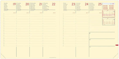 QUO-VADIS Agenda Silk Exec.Prest. 2025 905443Q 1W/2S marine ML 16x16cm
