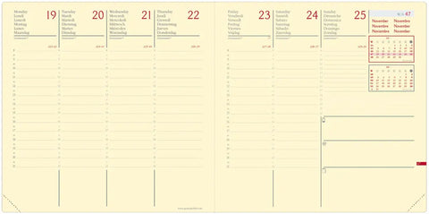 QUO-VADIS Agenda Silk Exec.Prest. 2025 905443Q 1W/2S marine ML 16x16cm