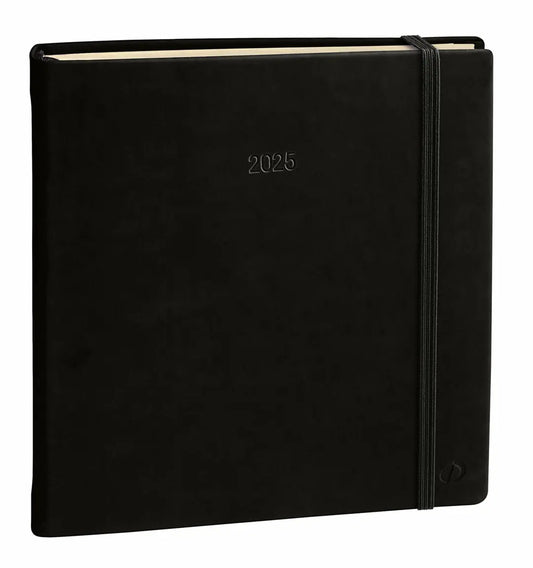 QUO-VADIS Agenda Silk Exec.Prest. 2025 905444Q 1W/2S schwarz ML 16x16cm