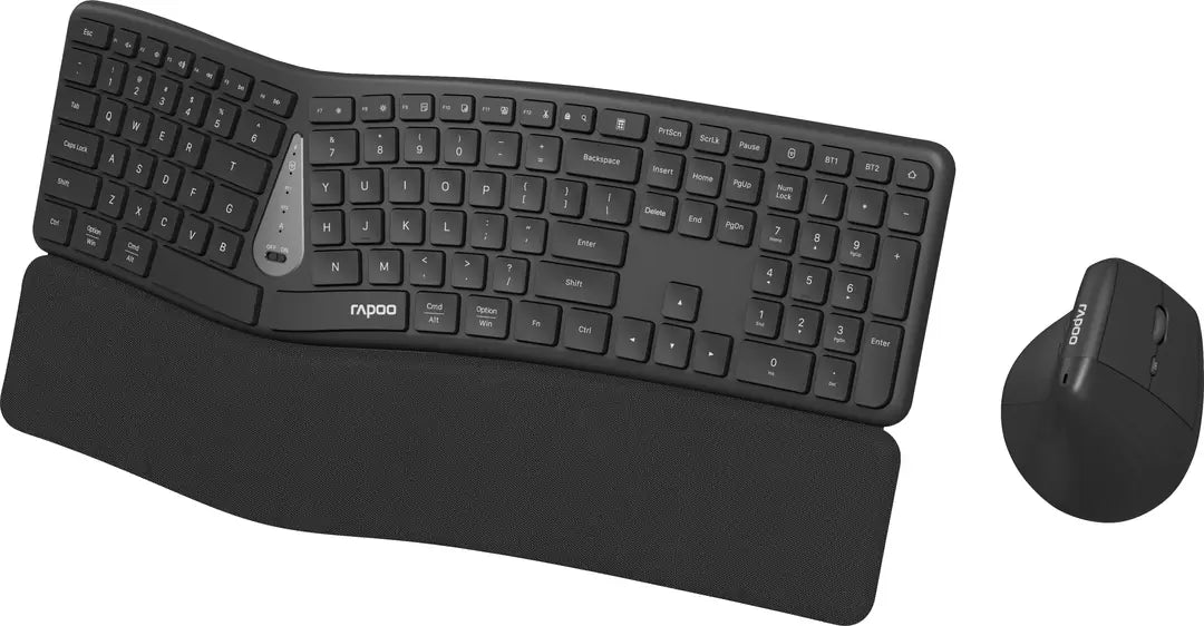 RAPOO 8810M Ergonomic Deskset 13115 Wireless, Grey
