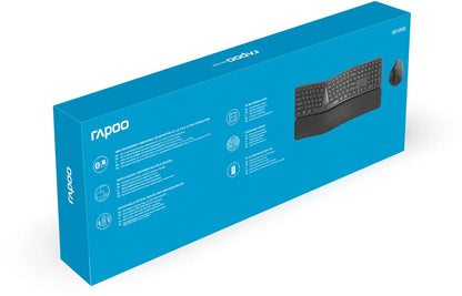 RAPOO 8810M Ergonomic Deskset 13115 Wireless, Grey