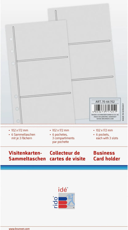 RIDOIDE Timing 2 Visitenkartentasche 7066702.25 6 Stück 10.9x17.3cm