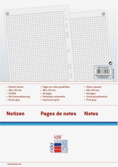 RIDOIDE Timing 3 Notizen kariert 7067451.25 32 Blatt 7.6x12.7cm