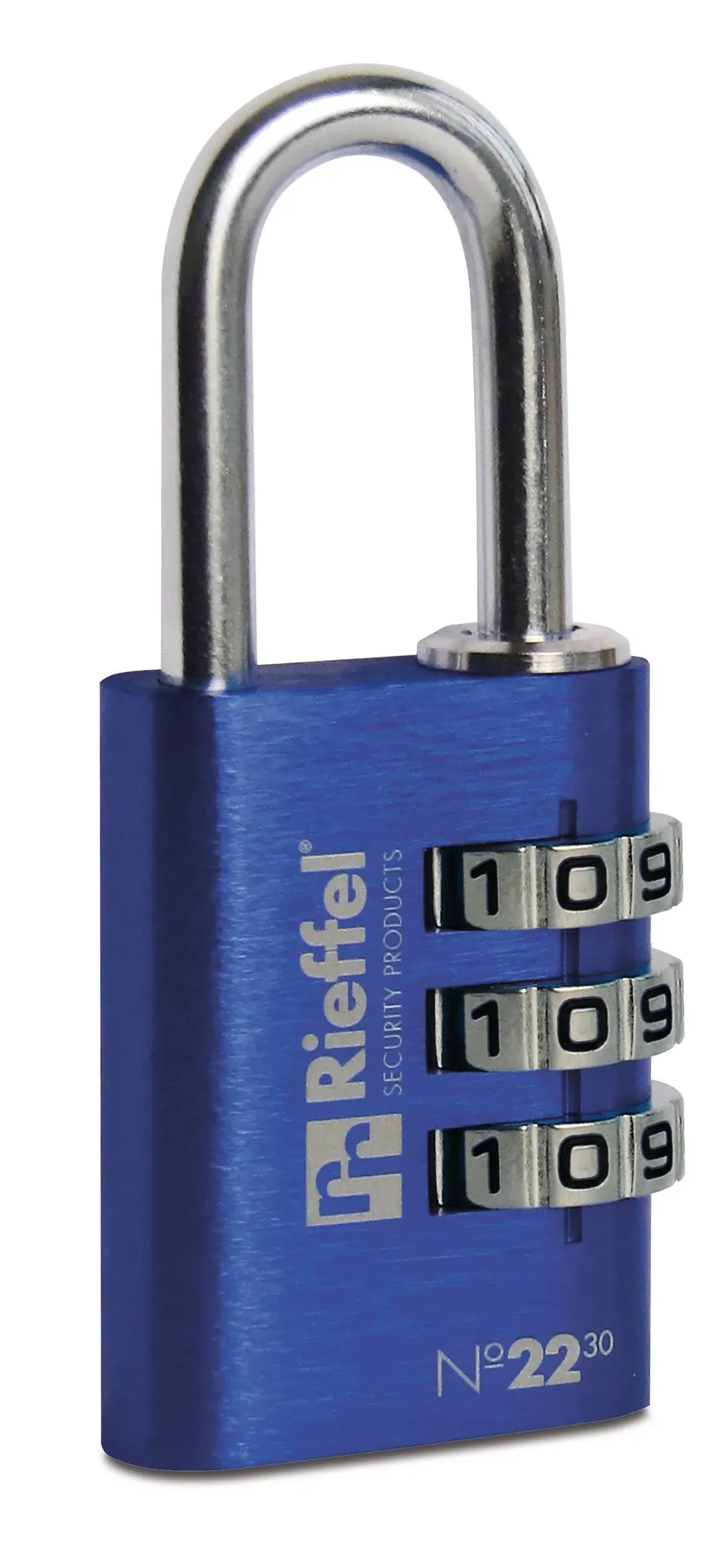 RIEFFEL SWITZERLAND Vorhängeschloss Nr. 22 27,5mm 22/30 BLAU SB blau, mit Zahlenschloss