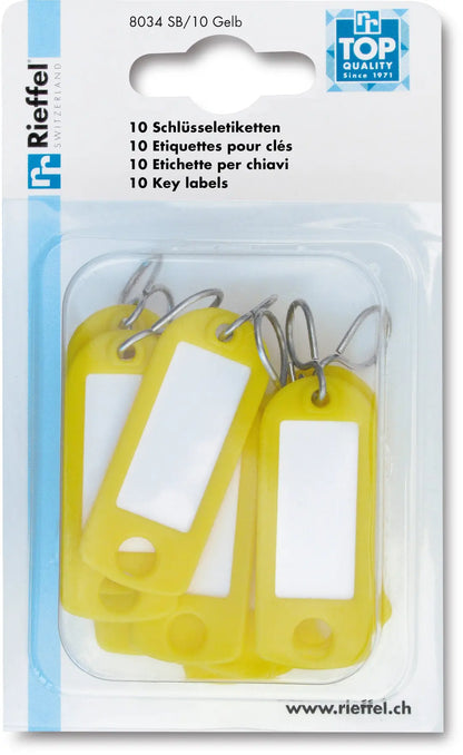 RIEFFEL SWITZERLAND Schlüsseletiketten 8034 SB/10 GELB 10 Stück gelb