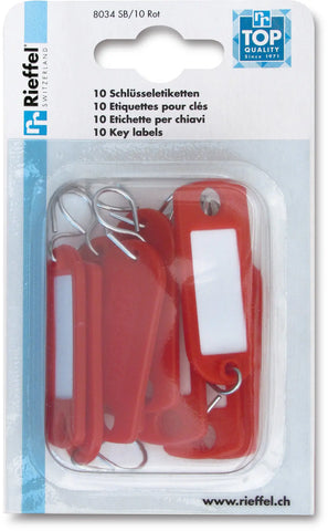 RIEFFEL SWITZERLAND Schlüssel-Anhänger 8034 SB/10 ROT rot 10 Stück