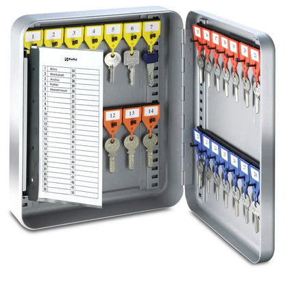 RIEFFEL SWITZERLAND Schlüsselkasten KyStor grau KR-15.28 Z 24,2x30x8cm 28 Haken