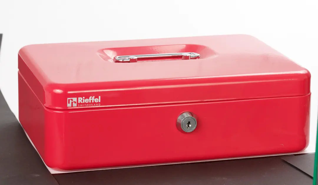 RIEFFEL SWITZERLAND Geldkassette Valorit VT-GK 3 ROT 8,2x26,2x19,2cm rot