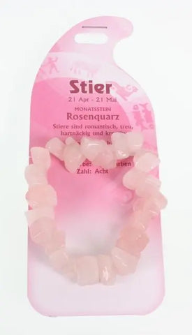 ROOST Armband Stier G238 Rosenquarz
