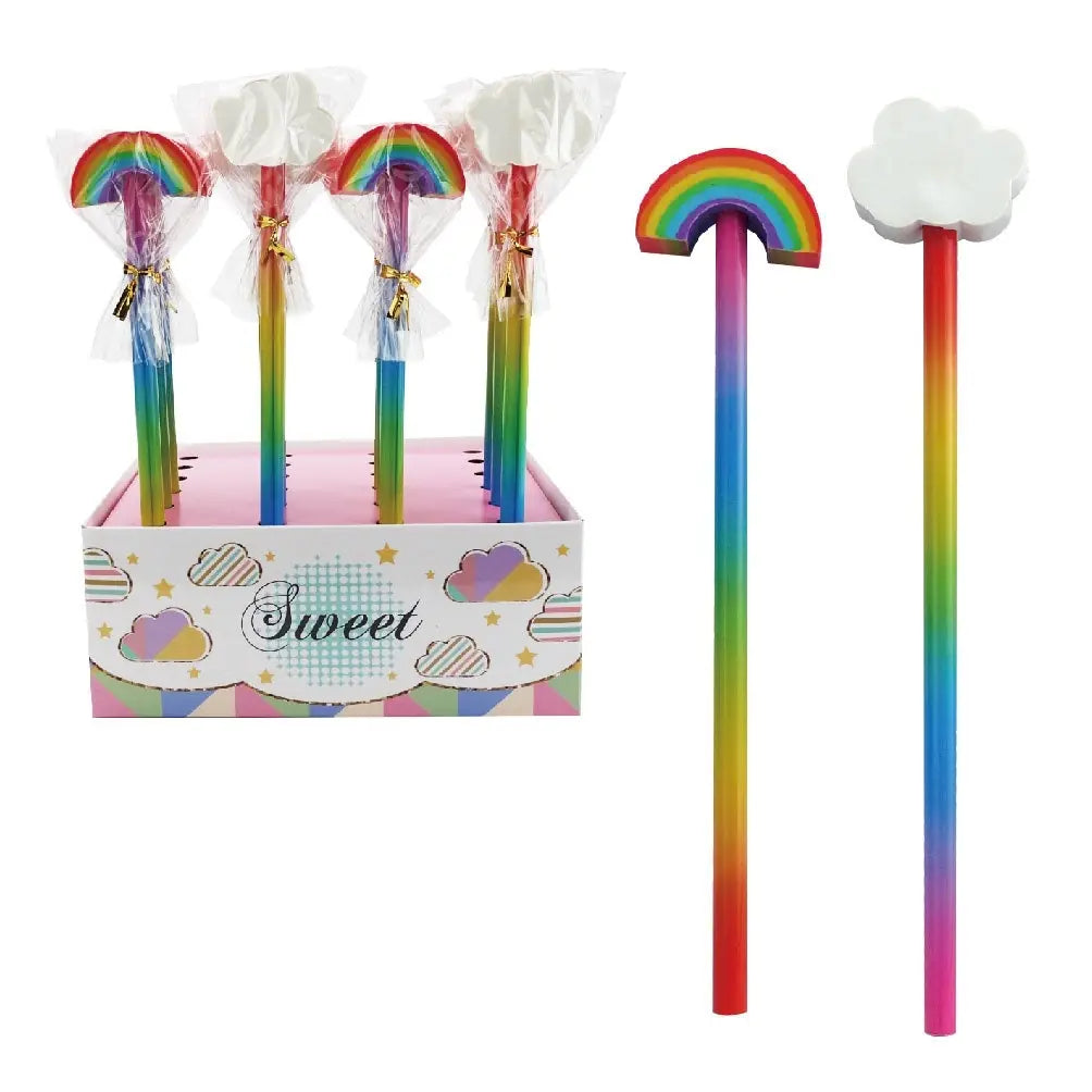ROOST Bleistift mit Radierer RET-1073 Wolke, Regenbogen