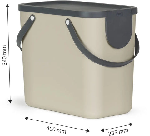 ROTHO Recyclingbox Albula 25l 1024907422 Cappuccino 180x332x180mm