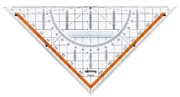 ROTRING Geo-Dreieck Centro 20cm S0903950 transparent, mit Griff