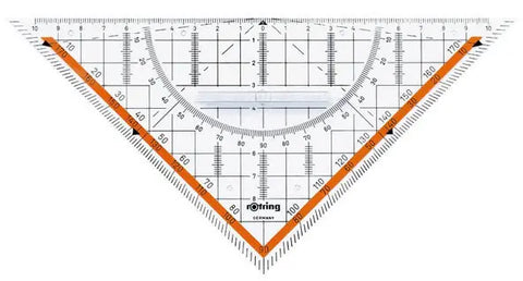 ROTRING Geo-Dreieck Centro 20cm S0903950 transparent, mit Griff