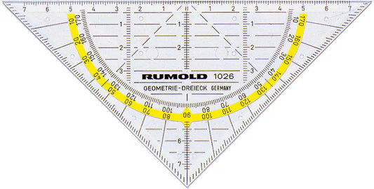 RUMOLD Geodreieck 14cm 1026 farbig/transp.