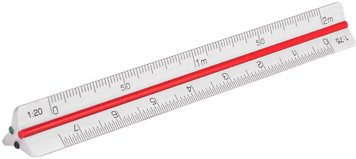 RUMOLD Alu Dreikantmassstab 10cm 195/DIN10 farbige Hohlkehlen