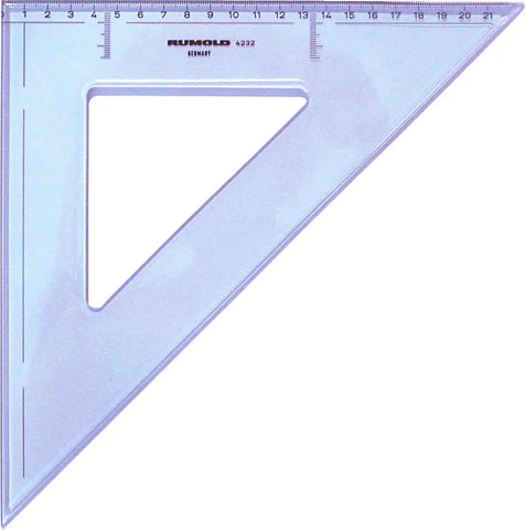 RUMOLD Zeichendreieck 21cm 4232 45° farbig/transp.