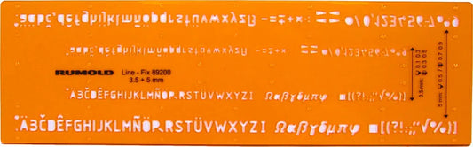 RUMOLD Fineliner-Schriftschablone 89200 Schrift 3,5 und 5 mm