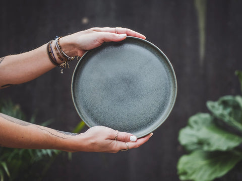 soñho - Antigo Plate - Handmade matte petrol glaze, 22 cm 💫🍽️