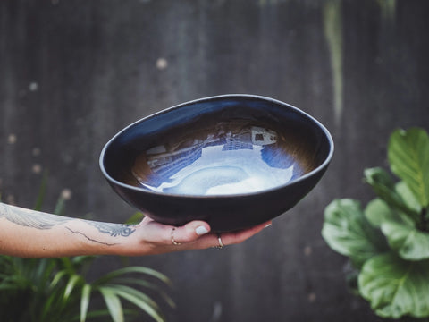soñho - Profundezas Pasta Bowl - Elegant midnight-blue glaze ✨🌌
