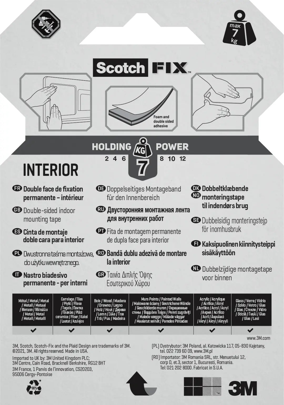 SCOTCH Innenmontageband 19mmx1,5m 4496G-1915-P