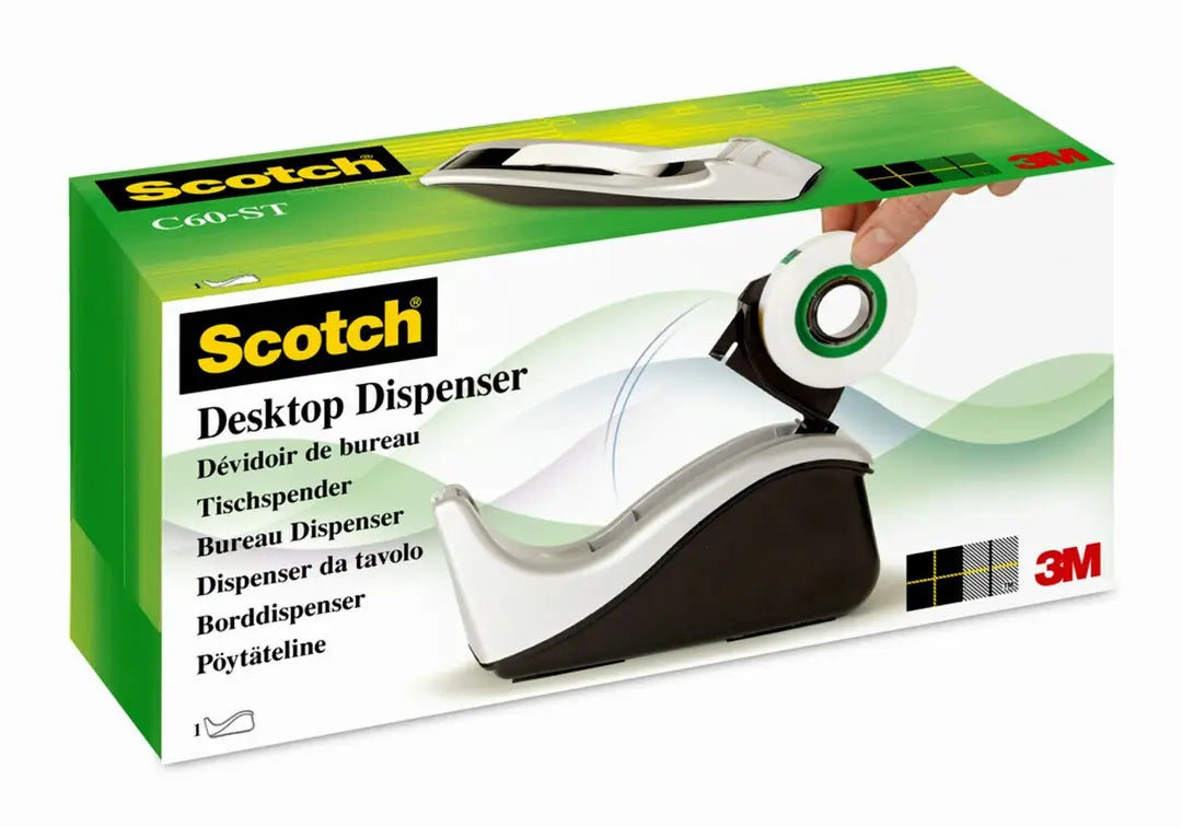SCOTCH Tischabroller silber/schwarz C60-ST inkl.1 Rol.Magic 810 19mmx33m