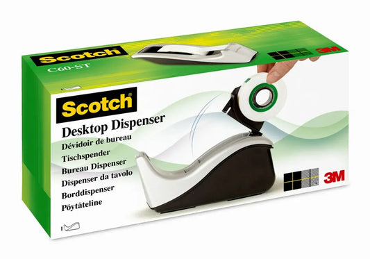 SCOTCH Tischabroller silber/schwarz C60-ST inkl.1 Rol.Magic 810 19mmx33m