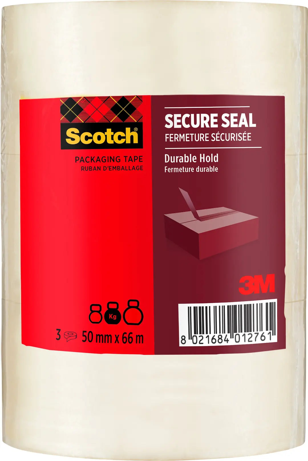 SCOTCH Verpackungsband 50mmx66m HV5066T3T transparent 3 Rollen