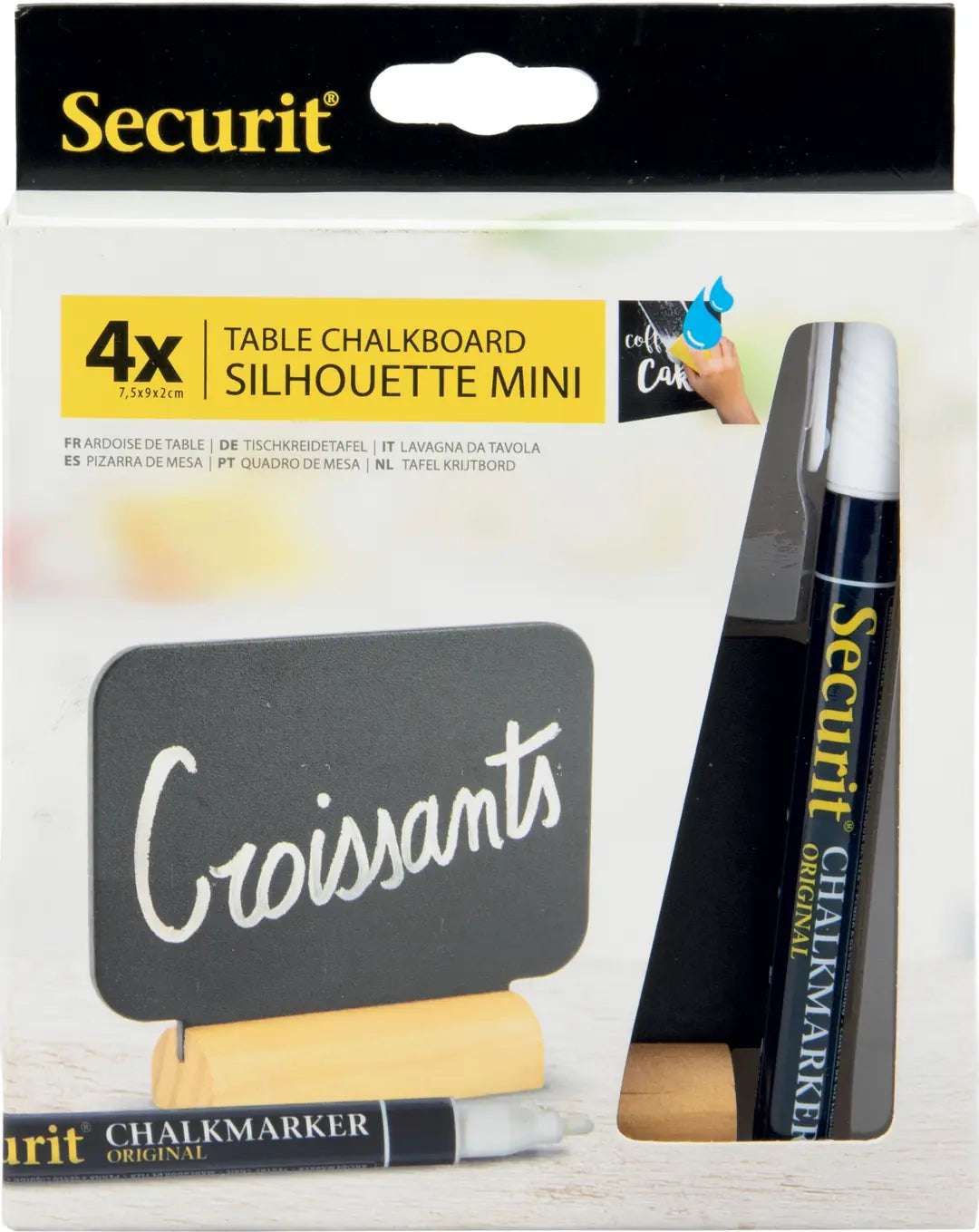 SECURIT Tischkreidetafel RECT FBT-RECT-4 schwarz 7.5x9x2cm