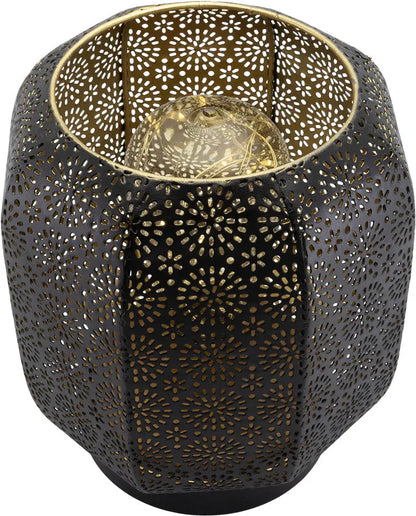 SECURIT Dekoleuchte MARRAKECH LP-MA-BL schwarz/gold, Akku, dimmbar
