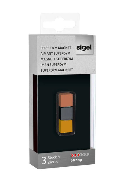 SIGEL SuperDym-Magnete Strong 11mm BA724 titangrau,kupfer,gold 3 Stück