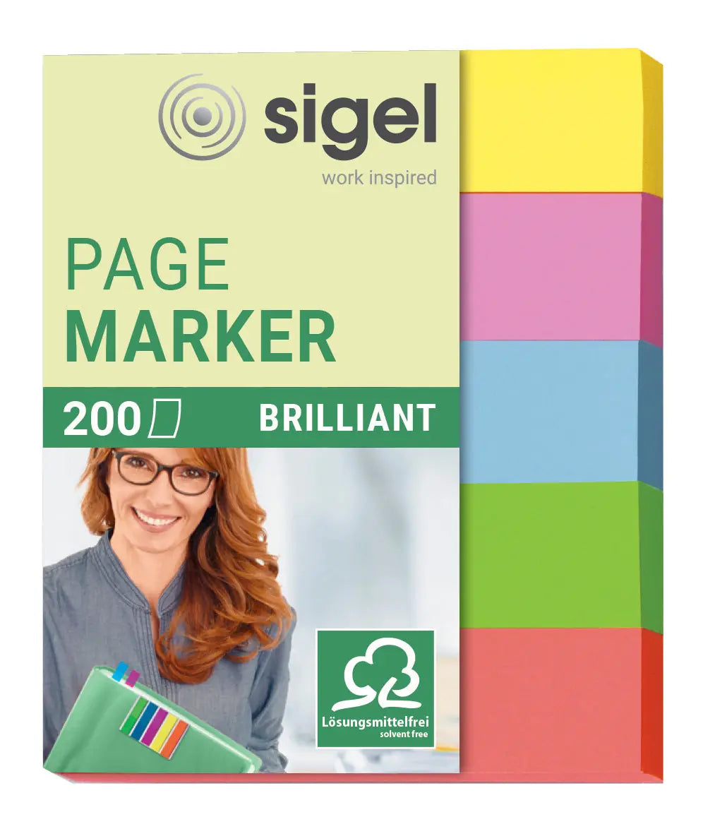 SIGEL Haftnotizen BRILLANT 12x50mm HN625 farbig ass. 5 x 40 Streifen