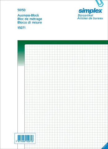 SIMPLEX Ausmassbuch grün A4 15071 Durchschreibepapier 50x2 Blatt
