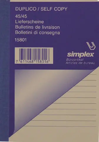 SIMPLEX Lieferscheine D/F/I A6 15801 weiss 50x2 Blatt