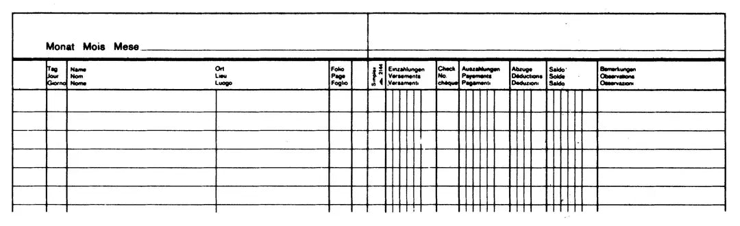 SIMPLEX Postcheckbuch D/F/I A5 18001 assortiert 32 Blatt