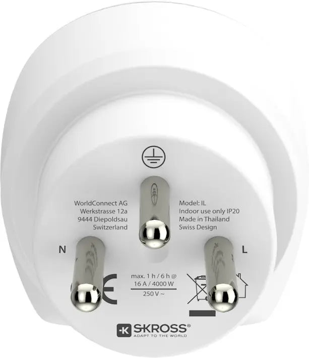 SKROSS Country Travel Adapter Combo 1.500216E World/EU to Israel
