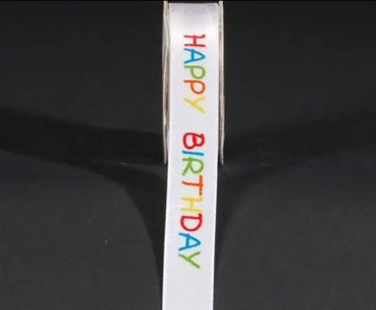 SPYK Band Cubino 16mm/3m 1889.1654 weiss/farbig Happy Birthday