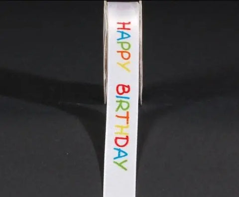SPYK Band Cubino 16mm/3m 1889.1654 weiss/farbig Happy Birthday