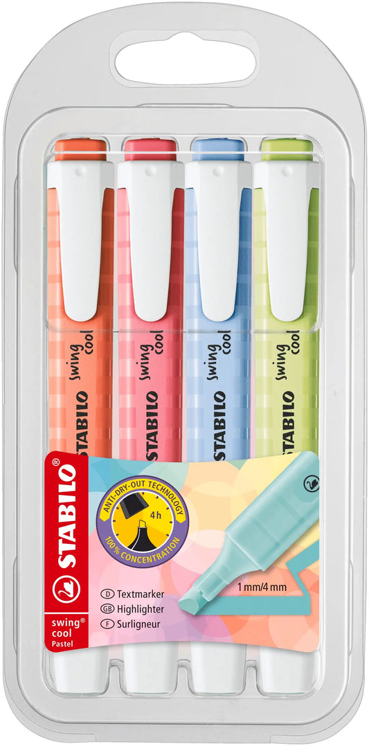 STABILO Textmarker Swing Cool 1-4mm 275/4-08-1 ass. 4 Stück