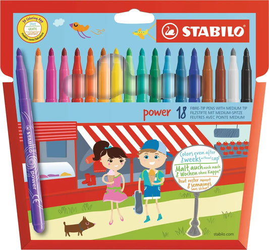 STABILO Fasermaler Power 280/1801 Etui 18 Stück