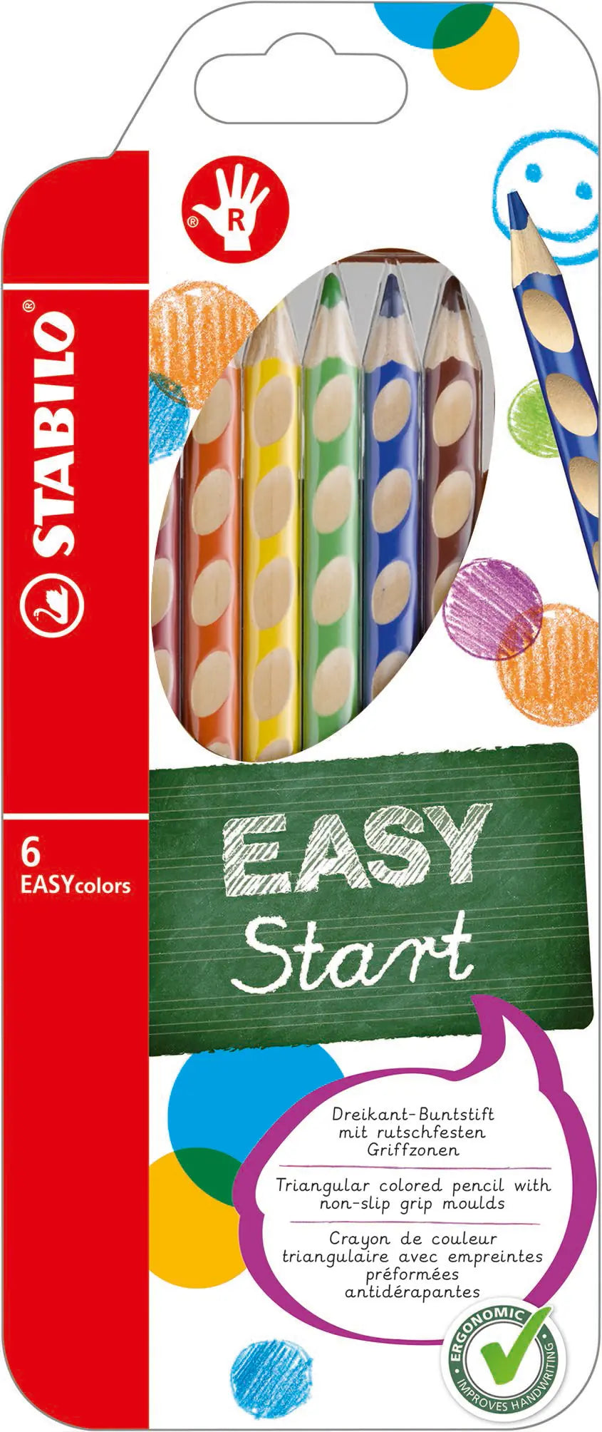 STABILO Farbstifte EASYcolors 332/6 6 Farben R