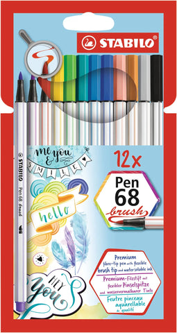 STABILO Fasermaler Pen 68 Brush 568/12-21 ass. 12 Stück