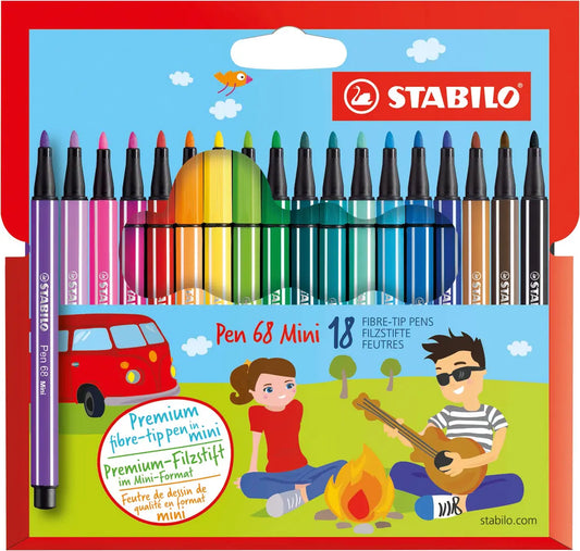 STABILO Fasermaler Pen 68 668/18 18-Farbig, Etui